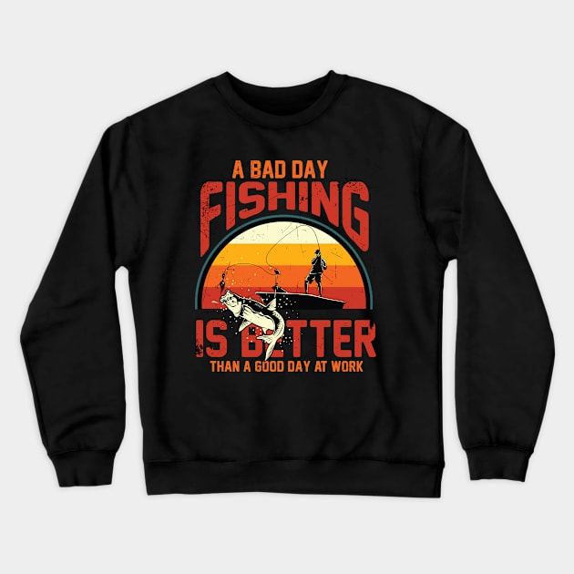 Fishing Is Better Than Work Crewneck Sweatshirt by Magniftee